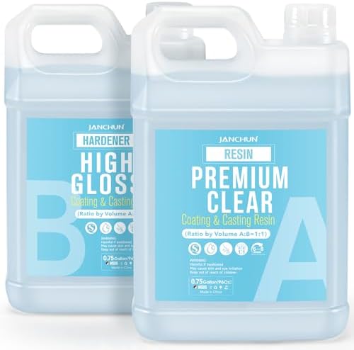 192oz/1.5 Gallon Epoxy Resin Kit, Premium Clear High Gloss Casting and Coating for River Table Tops, Art Casting Resin, Jewelry Making, DIY, Tumblers, Molds, Art Painting, Fast Curing Resin