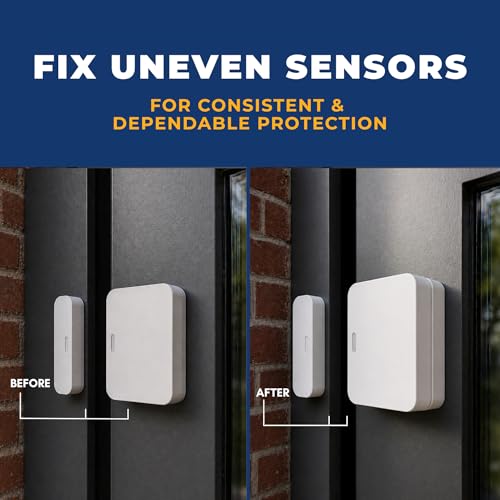 Image of Security Sensor Bundle for SimpliSafe - 12 Sensor Side Spacers + 24 Adhesives | Easy Install Home Protection