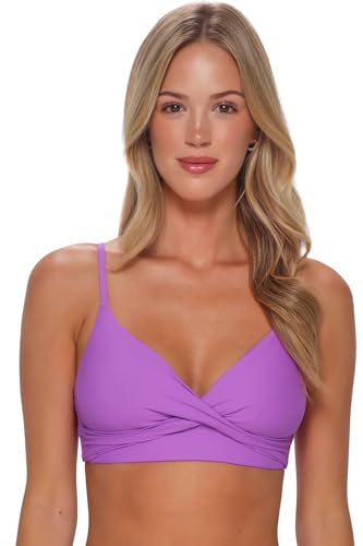 Sunsets Lyla Bralette Women's Swimsuit Bikini Top, Berry Burst, M