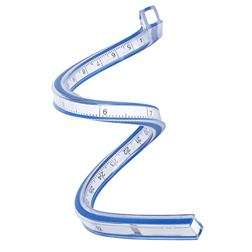 Pssopp Flexibler Kurvenherrscher, Kunststoff -Messwerkzeug für die Metrische Metrische Skala Zum Zeichnen, Nähen, Holzbearbeitung, Handwerksprojekte, Gut Zum Messen Gekrümmter Nähte, Entwerfen von