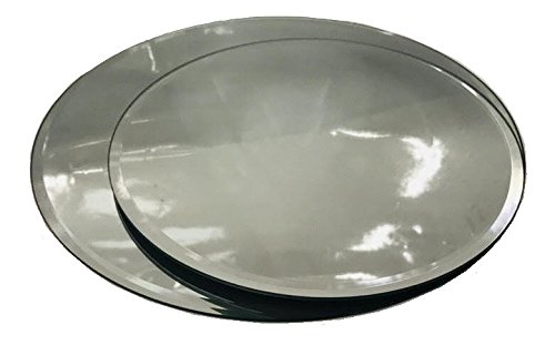 Sandra Rich - Placca A Specchio Rotonda In Vetro Per Giradischi O Candele, Diametro 30 Cm, Gommini Antiscivolo