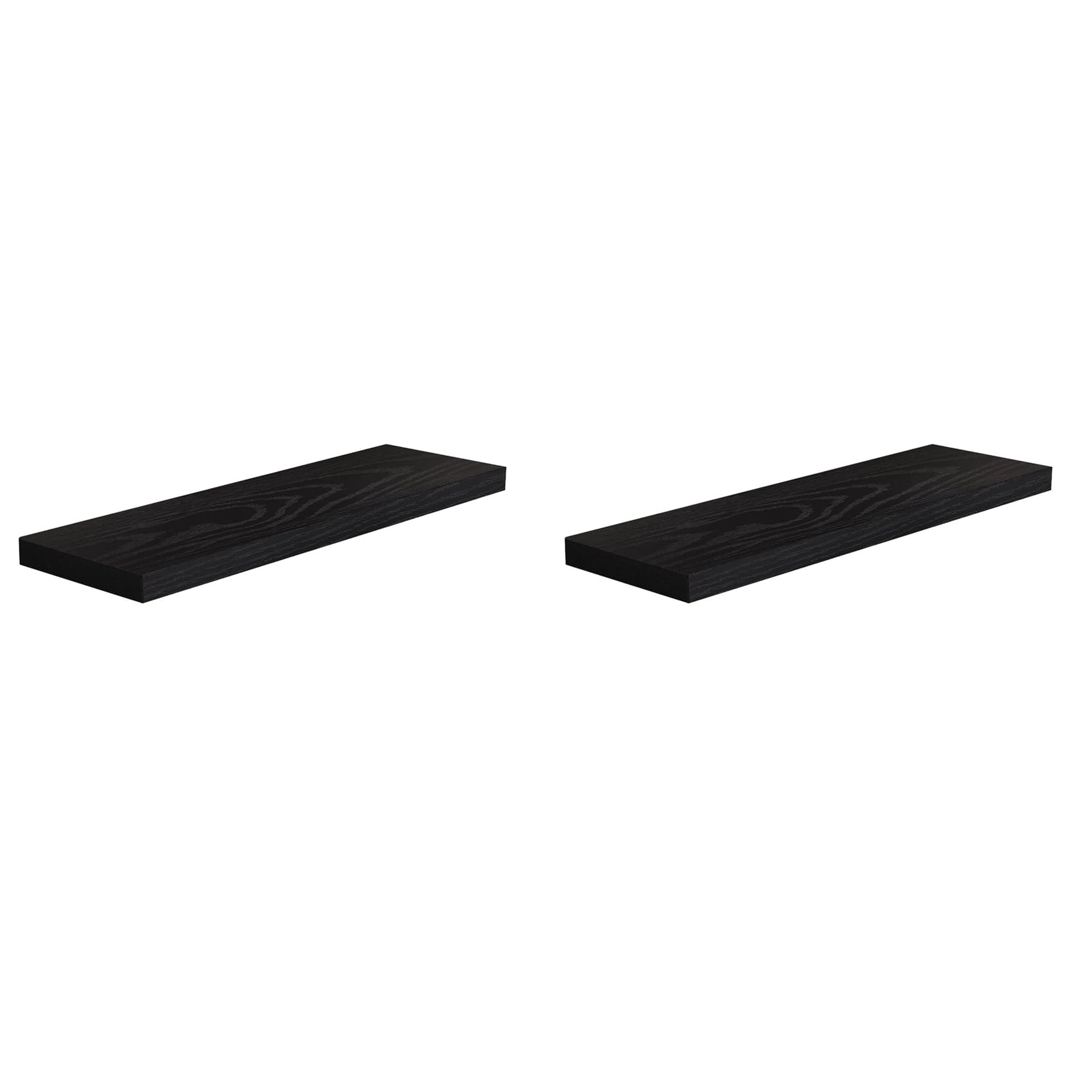 Teuypty Black 2X Floating Shelves For Wall,16In Wood Wall Shelf For Room Decor/Storage/Display,For Bedroom,Bathroom,Living Room,B