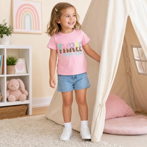 Image of Toddler Girls 3rd Birthday Shirts for Girls 3 Years Old Outfit for Party Tshirt