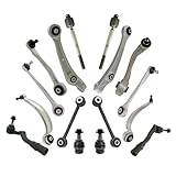 TRQ Front Steering & Suspension Kit Ball Joint Control Arm Control Arm with Ball Joint Sway Bar Stabilizer Link Tie Rod Compatible with Audi