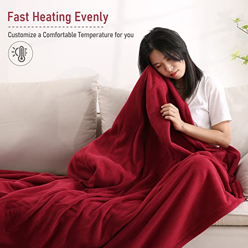 Electric Heated Blanket 62'' X 84'' Overheating Protection, Fast Heating With 4 Heating Levels & 10 Hours Auto-Off, Machine Washable #TOP5