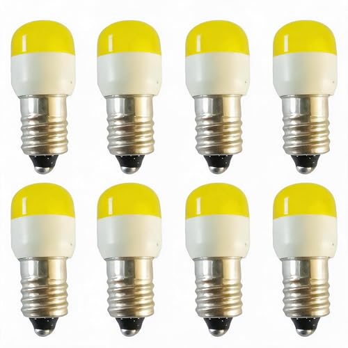 8 �p�b�N E10 �C���W�P�[�^ LED �d���ԐΉ��N���A�����F��d�� 1.5V 3V 5V 12V 24V 36V 48V 60V ���z�d�r�p(Yellow,48V)