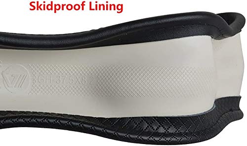 Image of Valleycomfy Steering Wheel Covers Universal 15 inch - Genuine Leather, Breathable, Anti Slip & Odor Free (Black with Red Lines, M(14 inch 1 /2-15 inch 1 /4))