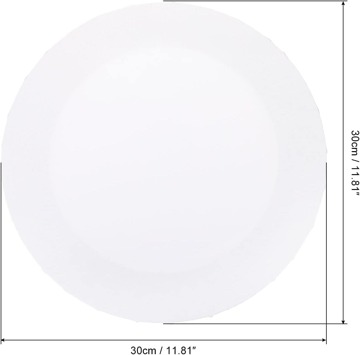PATIKIL Paint Canvases Panel for Painting, 4 Pack 12x12 Inch Round Wood Frame Stretched Blank Art Board Panels for Acrylic, Oil, Tempera Painting, White