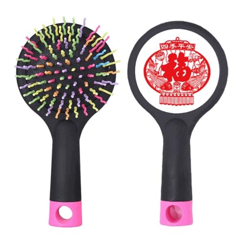 Brosse démêlante motif poisson chinois à base coussin anti-casse pour cheveux épais et fins