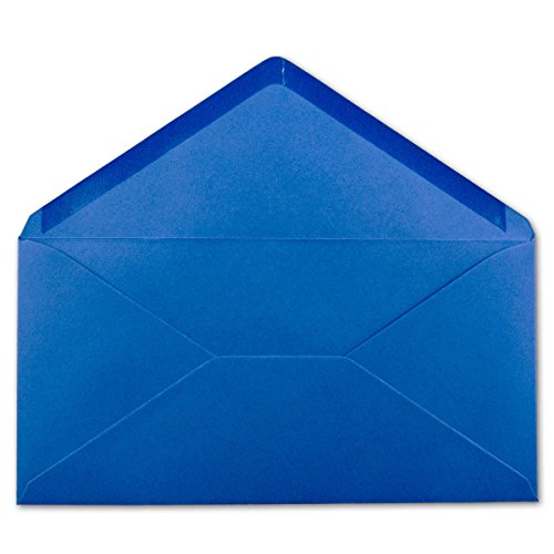 300 kopert DIN podłużnych kopert niebieskich 22 x 11 cm -120 g/m² przyklejane na mokro koperty pocztowe bez okienka idealne na Boże Narodzenie kartki z życzeniami zaproszenia od środka żarowego xx-Agent