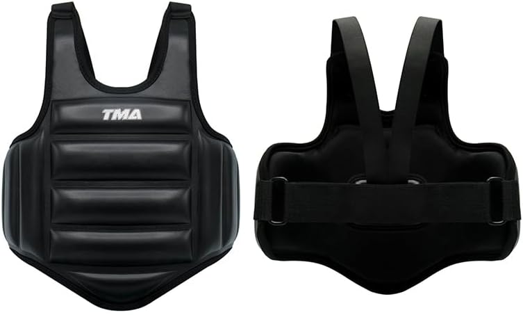 TMA Kids Boxing Belly Pad Chest Guard MMA Body Protector Martial Arts Rib Shield Armour Taekwondo Training (10 to 15 Year Old)