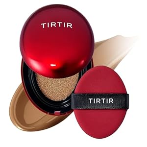 TIRTIR Mask Fit Red Cushion Foundation | Japan’s No.1 Choice for Glass skin, Long-Lasting, Lightweight, Buildable Coverage, Radiant Semi-Matte Finish, All Skin Types, Korean Cushion Foundation, #43N Deep Cocoa, 18 g (Pack of 1)
