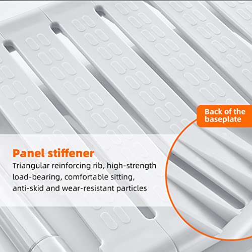 PEALOV Opvouwbare douchestoelen aan de muur gemonteerd, 65cm verbrede zitting, douchestoel met steunpoten Wandgemonteerde badkamer veiligheidskruk stoel belasting 500 lbs, antislip douchekruk voor ouderen, zwangere vrouwen, badhulp - Image 4