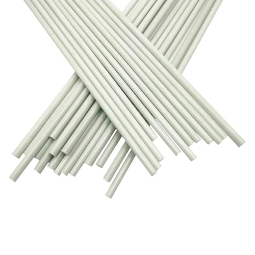 20pcs White Fiberglass Rod, Diameter 1-5mm Length 500mm Solid Fiberglass Rod Arched Tent Mosquito Net Bracket(2.0x500mm)