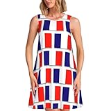 SDEGTHO Vestidos casuales de primavera con bandera francesa para mujer, vestido de cóctel sin mangas para verano, negocios, trabajo, vestido de cóctel, Negro, XXL