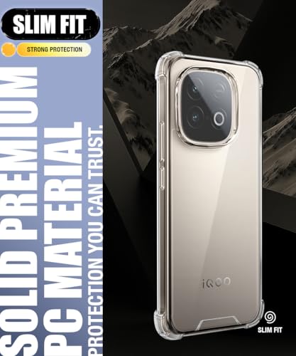 Image of WOW IMAGINE Ultra-Hybrid Crystal Clear Back Case for iQOO Neo 10 5G | Shockproof Design | Camera Protection Bump | Hard Mobile Back Cover with Cushioned Edges - Transparent