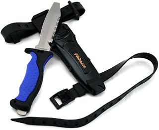 Promate Blunt Tip Titanium Dive Knife - KF595, Blue/Black, Blunt Tip