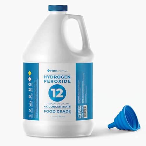 Hydrogen Peroxide 12 Percent 1 Gallon - Multi-Surface Cleaner for Counters, Bathtubs, Floors, Carpets, Cold Plunge and More.