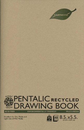 Pentalic Multi Media Drawing Pad, 8-1/2-Inch by 5-1/2-Inch