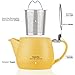Tealyra - Pluto Porcelain Small Teapot Yellow - 18.2-ounce (1-2 cups) - Matte Finish - Stainless Steel Lid and Extra-Fine Infuser To Brew Loose Leaf Tea - 540ml