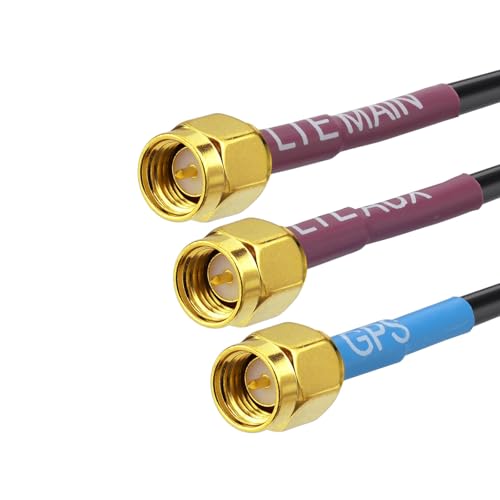 Superbat Dual-LTE MIMO + antena kombi GPS do pojazdów i przemysłu | montaż magnetyczny i samoprzylepny | kabel 3 m z wtyczką SMA | kompatybilna z telematyką 4G LTE, kamerą DVR, bramką IoT