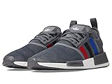 adidas Originals NMD-R1 Men’s Sneakers – Lace-up Closure – Padded Tongue and Collar – Textile Upper Grey/Better Scarlet/Black 8.5 D - Medium