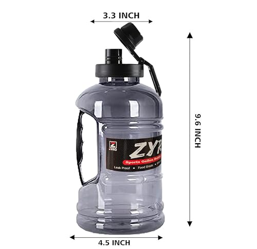 Image of Zyro Pack of 2, Gallon Water Bottle 1.5L with Mixer Ball & Strainer | BPA-Free, 100% Leak-Proof Gym, Office, Travel, Sports & Running Bottle Large Capacity Sipper for Men & Women Black Combo