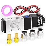 TAILONZ PNEUMATIC 1/4'NPT Solenoid Valve DC24V Single Coil Pilot-Operated Electric 2 Position 5 Way Connection Type 4V210-08 Outlet wire