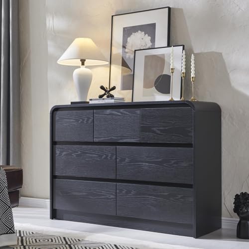 La mejor comparación de Comoda Cajonera los 10 mejores. 41 NEBULYN Cajonera, Cajonera para Recamara, Cómoda de 7 Cajones, Negro Moderna Cómoda de Almacenamiento 48 Pulgada, Clóset Almacenamiento Negro con 7 Cajones 120x40x86CM