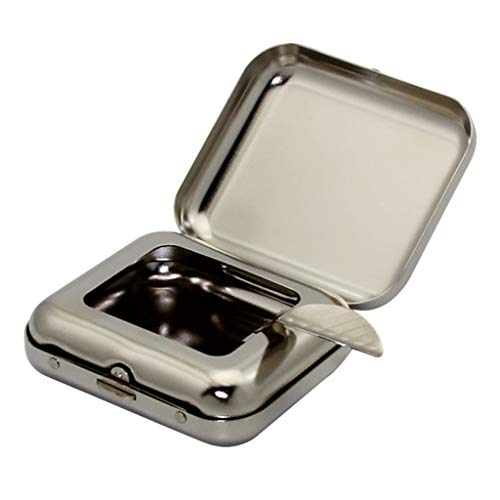 Quadratischer Taschenaschenbecher aus Weißblech Cover