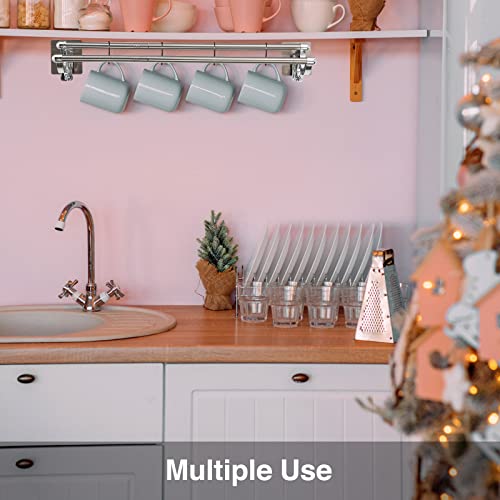 Double Towel Bar - 22 Inch Bathroom Shower Towel Rack Holder Wall Mounted No Drill