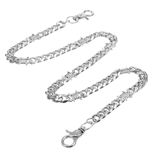 APLZGMG Punk Biker Wallet Chain Retro Heavy Duty Pocket Pant Chains Goth Jeans Chain for Men Universal Round Clasp Wallet Pants Clothing Accessories