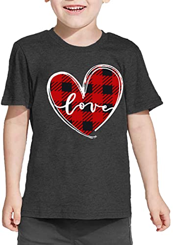 Image of LAZYCHILD Kids Valentine Shirt Girls Valentines Day Shirts Heart Graphic Long Sleeve Striped Tee Tops 5-14 Years