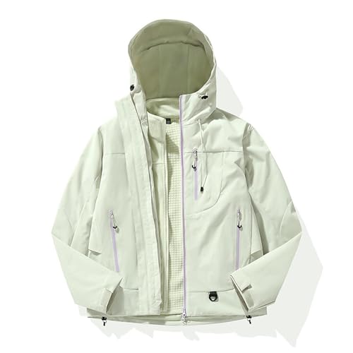 Chaqueta al aire libre verde con capucha desmontable m para parejas 2