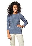 Mit Logo-Stickerei am Saum FLASHLIGHTS Damen Strick Pullover Rauchblau 36/38