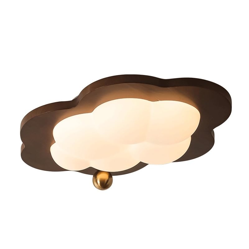 Plafonnier nuage pour chambre à coucher et salon chaleureux en bois de noyer