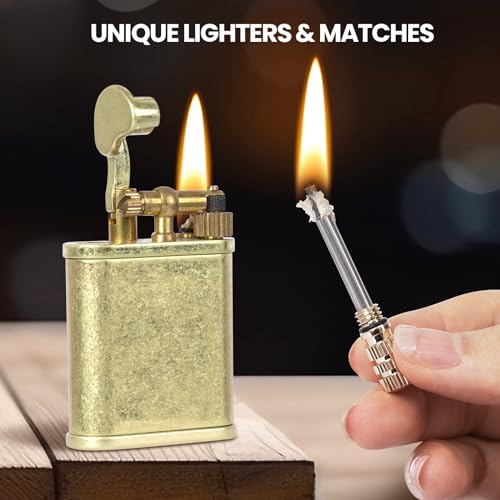 CHOICEDC Vintage Trench Lighter, Permanent Match, Cool Pipe Lighter, Unique Metal Lighters, Antique Kerosene Lighters Fluid Refillable, Reusable Waterproof Forever Matches, Gifts for Men, No Fuel by Choicedc - Image 5