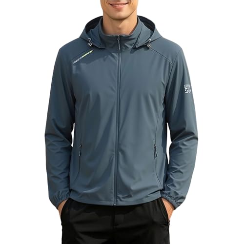 Chaqueta de senderismo para hombre ligera transpirable cortavientos para montaña y rutas