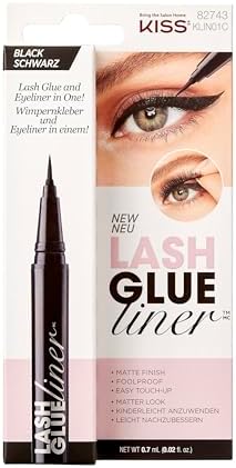 Kiss Klej do rzęs Eyeliner, czarny, 0.7ml