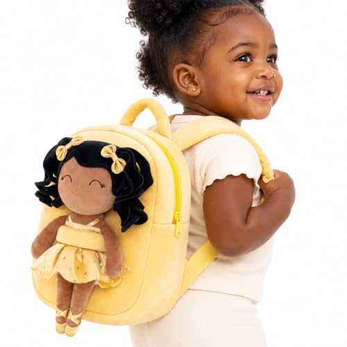 Gloveleya Toddler Backpack Baby Ballerina Girl Gifts Plush Curly Hair Ballet Backpack - Black Blonde 9 inches by Gloveleya - Used condition - Image 3