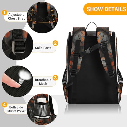 Mochila de baloncesto escolar reflectante para evitar dolor de espalda infantil 2