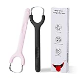 2-Pack Tongue Cleaner Scraper, Pink and Black, Portable & Powerful Stainless Steel Design with Ergonomic Handle for Adults and Kids