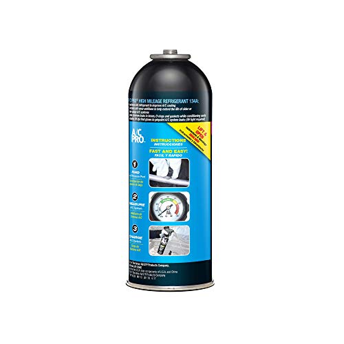 AC Pro ACP307CA-1 High Mileage R-134a AC Recharge with UV Dye (12 oz)