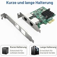 10Gtek 100M/1000M/2.5G NIC Netzwerkkarte, Dual RJ-45 Port, mit Realtek RTL8125BG Controller, Support Windows/Windows Server/Linux/Ubuntu/Centos/Vmware – Ansicht 2