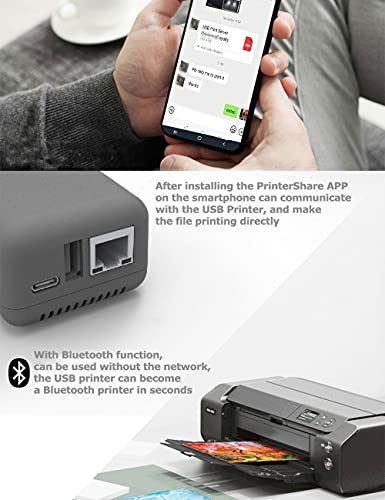 Loyalty-Secu Network Bluetooth Printer Adapter Usb Print Server Without Wifi #TOP3