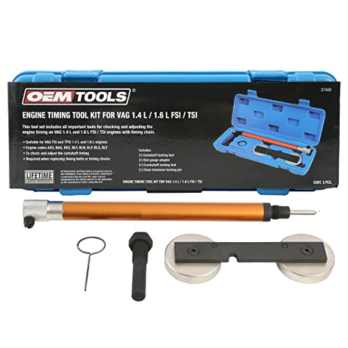 OEMTOOLS 27400 Engine Timing Tool Kit for VAG 1.4L.1.6L FSI/TSI, Service and Adjust Timing Chains on Many Gas and Diesel VW Vehicles Easily and Safely