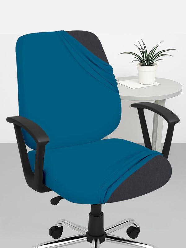 HOTKEI Office Chair Cover Stretchable Elastic Removable Washable Black Computer