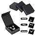 MAQUITA Jewelry Gift Boxes, 20 Pack Black Card Paper Storage Boxes with Lids, 9x9x3.2cm Square Fashionable Design