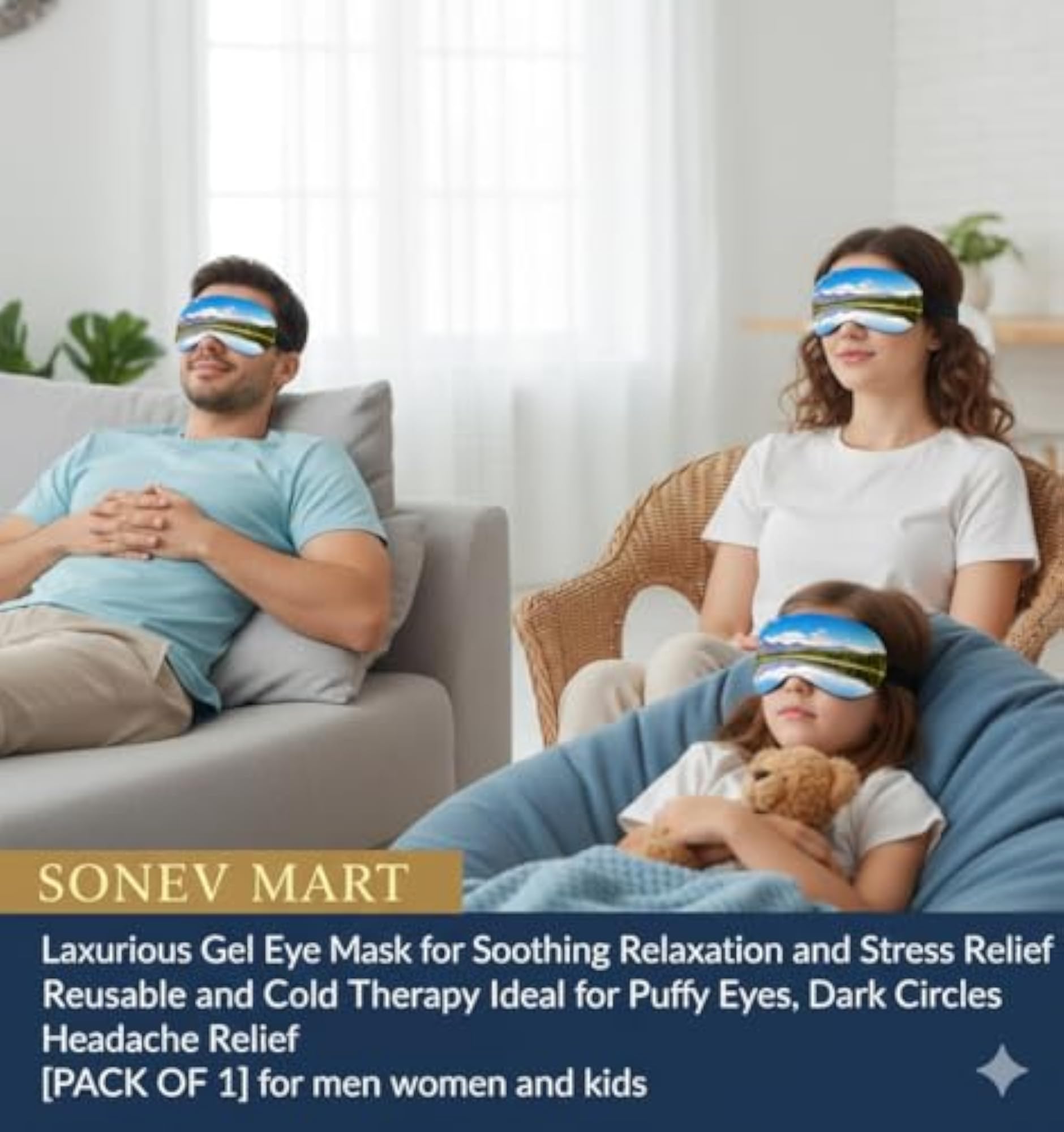 Reusable Gel Eye Mask Pack of 1 for Hot & Cold Therapy