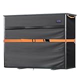 ミニスプリットエアコンカバー、屋外ユニット用、600D防水エアコンミニスプリットカバー、エアコンユニット用屋外長方形エアコンカバー、長さ46.4インチ×幅19.3インチ×高さ34.2インチまで対応。